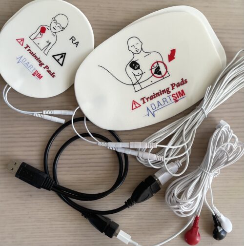 Y Cable with 3 Lead ECG Cable / Adult Defib Training Pads for Laptops/Windows or iPad Tablets