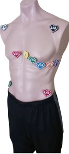 Cyndi Leads "with 12 Lead Cable" - 12 Lead ECG Placement Trainer - Handmade, Stitched, and crafted colored electrodes